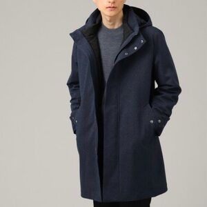 Men's Elegant Navy Trench Coat